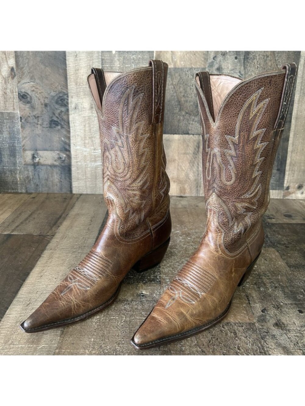 Charlie 1 Horse By Lucchese Pointed Toe Western Cowboy Boots Womens 7.5 B - Picture 3 of 12
